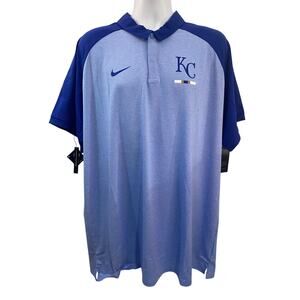 NWT Kansas City Royals Shirt Nike Polo Dri-Fit Wicking MLB Baseball Men's 2XL